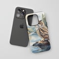 thumbnail image 3 of Owl For All iPhone Series Protective Phone Case Watercolor Wildlife Art Multicolor Nature Palette, 3 of 7