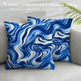 thumbnail image 3 of COMIO  Decorative Marble Pillow Covers  Soft Luxury Royal Blue Cobalt Blue Sofa Couch Throw Pillows Bedroom Cushion Covers, 3 of 5