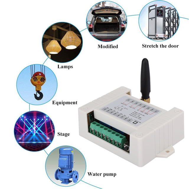 Controlador De Dos Interruptores DC12V-36V Controlador Inalámbrico, Control Remoto De 2 Químiones Para Puerta De Carretera Inversa Puerta Eléctrica De 2 Chantamientos Hacia