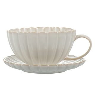 Selamica 16 oz Porcelain Coffee Mugs Set, Ceramic Tea Cup with Handle,  dishwasher, oven, microwave safe, Christmas Gift, Pack of 6, Vintage Blue