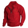 thumbnail image 4 of Kagetolytai Chandails à Capuchon pour Hommes Printemps et Automne Chandail à Col Montant pour Hommes Chandails Décontractés d'Extérieur Hauts Chandails à Capuchon pour Hommes Liquidation Rouge TG, 4 of 8