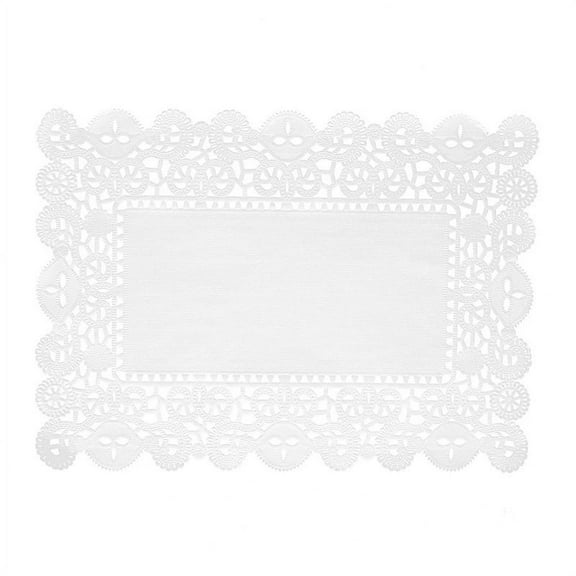 100 White Rectangular Lace Paper Doilies Placemats Wedding Party Decorations