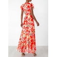 thumbnail image 6 of PRETTYGARDEN Womens Summer Floral Maxi Dresses Spring Short Sleeve Ruffle V Neck Flowy Boho Long Beach Vacation Sundress, 6 of 8