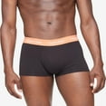 thumbnail image 2 of Calvin Klein Men's Underwear Cotton Stretch 3-Pack Trunk, Black Bodies W/Work Blue, Ocean HUE, Turned Mango WBS, M, 2 of 5