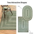 thumbnail image 2 of Homespice Decor 300997 27 x 45 in. Oval Hillside Ultra Durable Braided Rug, Green, 2 of 5