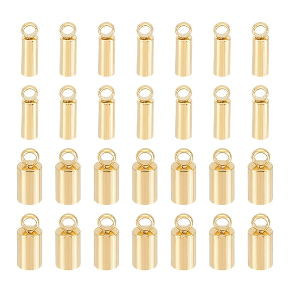 60pcs 2 Sizes 2mm/3mm Golden Cord Ends 304 Stainless Steel End Caps Leather Cord Ends Terminators End Tip Bead Caps for Leather Cord Bracelets Jewelry Making