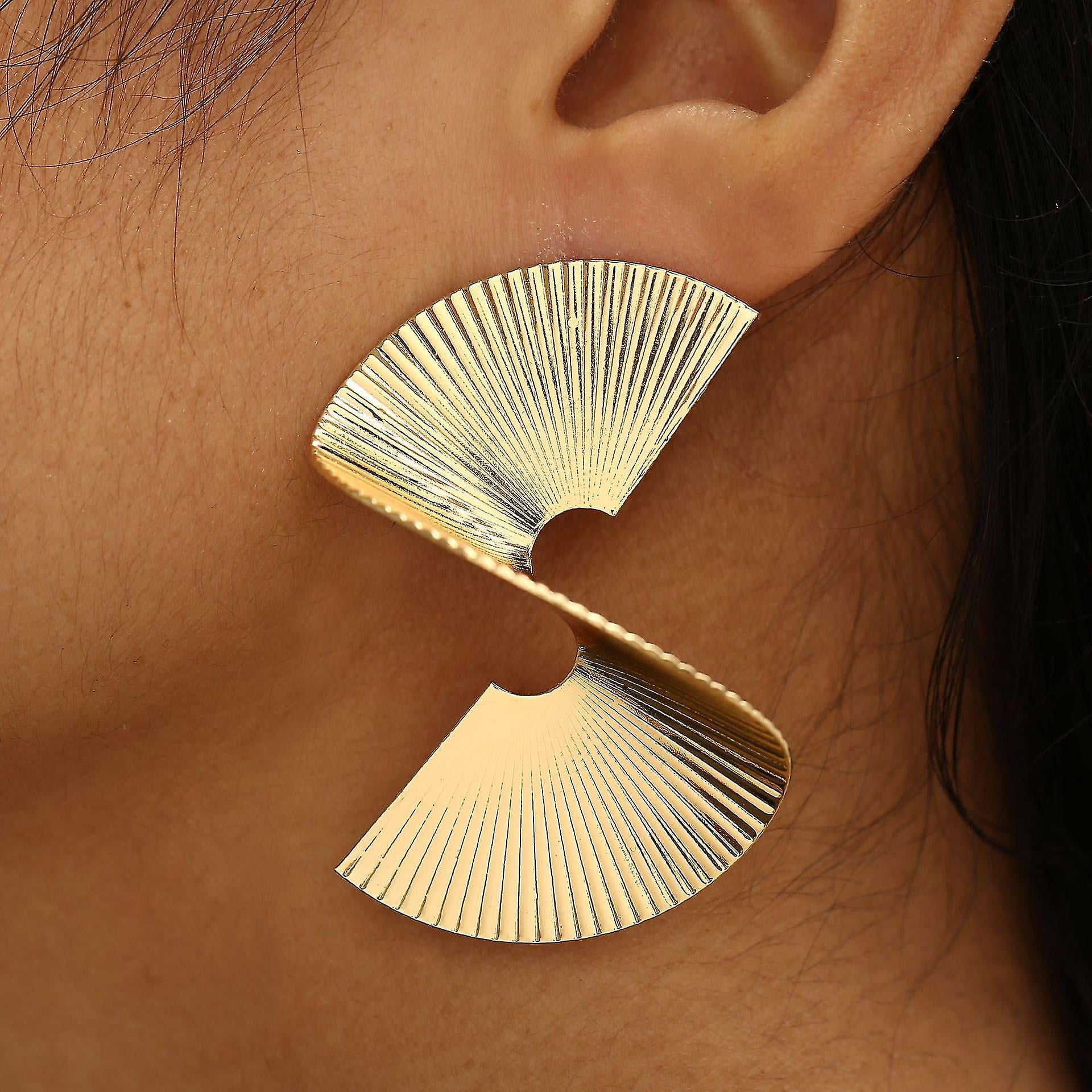 Gold Geometric Earrings Exaggerated Statement Walmart