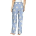 thumbnail image 3 of Naloa Cute Poodle Dog Print Women’s Ultra-Soft Comfy Pajama Lounge Pants with Pockets & Drawstring, 3 of 8
