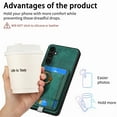thumbnail image 4 of ELEHOLD Leather Case for Samsung Galaxy A04E Magnetic Detachable Card Holder Magnetic 2 in 1 Wallet Case with Ring Holder Kickstand Compatible with Mag Safe Shockproof Cover,green, 4 of 8