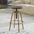 thumbnail image 2 of Uttermost Revolve 24" Stainless Steel/Wood Adjustable Bar Stool in Brass/Walnut, 2 of 7