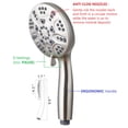 thumbnail image 2 of Ana Bath High Pressure Anti-Clog 6" 30-Setting Dual Shower Head with Handheld Shower Combo + 5 ft Shower Hose with Brass Connectors (Brushed Nickel), 2 of 8