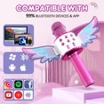 thumbnail image 3 of Karaoke Microphone for Kids Stocking Stuffers Detachable Wings Wireless Bluetooth Microphone for Singing, Frozen Toys for Girls Age 4-12, 3 of 6