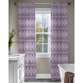 thumbnail image 4 of Purple Boho Sheer Curtains 84 Inch Length 2 Panels Set for Living Room/Bedroom, Vintage Ethnic Tribe Abstract Art Kitchen Curtains Grommet Semi-Sheer Curtains Drapes Voile Window Treatments 42"x84"x2, 4 of 7