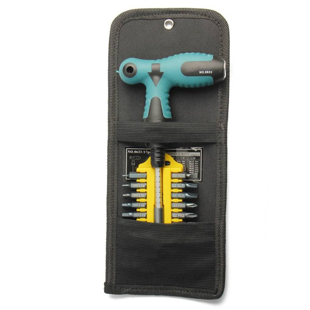 17PCS/Set Ratchet Screwdriver Set T tool screwdriver Type Wrench S2 Bit Multifunction Hand Tool Sets Screw Bolt Driver