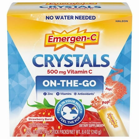 Emergen-C Crystals On-the-Go, Strawberry Burst, 60-count