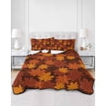 thumbnail image 2 of Orange Fall Queen Size Down Alternative Comforter, Lightweight Comforter Quilt Bedding Set with Pillow Shams Autumn Maple Leaf Botanical Thanksgiving All Seasons Bed Comforter Duvet Insert 90"x96", 2 of 6