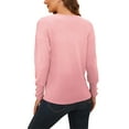 thumbnail image 5 of Frontwalk Womens Button Long Sleeve Sweaters Ribbed Knitted Pullover Blouse Lantern Sleeve Casual Solid Color Knit Pullover Sweater, 5 of 5
