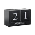 thumbnail image 4 of Calendario de Escritorio de Bloque de Rústica Tallada de Mano para Oficina en hogar Negro Soledad Bloques de calendario de madera, 4 of 8
