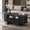 Black, variant on Oval Fluted Coffee Table, 47 Inch Wood Center Table with Pull Out Drawer and Side Cabinets for Living Room, Wooden Cocktail Table