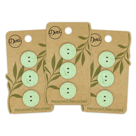 UPC: 0072879307818 | Dritz Recycled Cotton Round Button 18mm Light Green 3 Pack (9 Count)