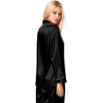 thumbnail image 4 of Women's Pyjama Set Long Sleeve Pyjamas Silk Satin Pjs Soft Button Down Sleepwear Set Loungewear, 4 of 5