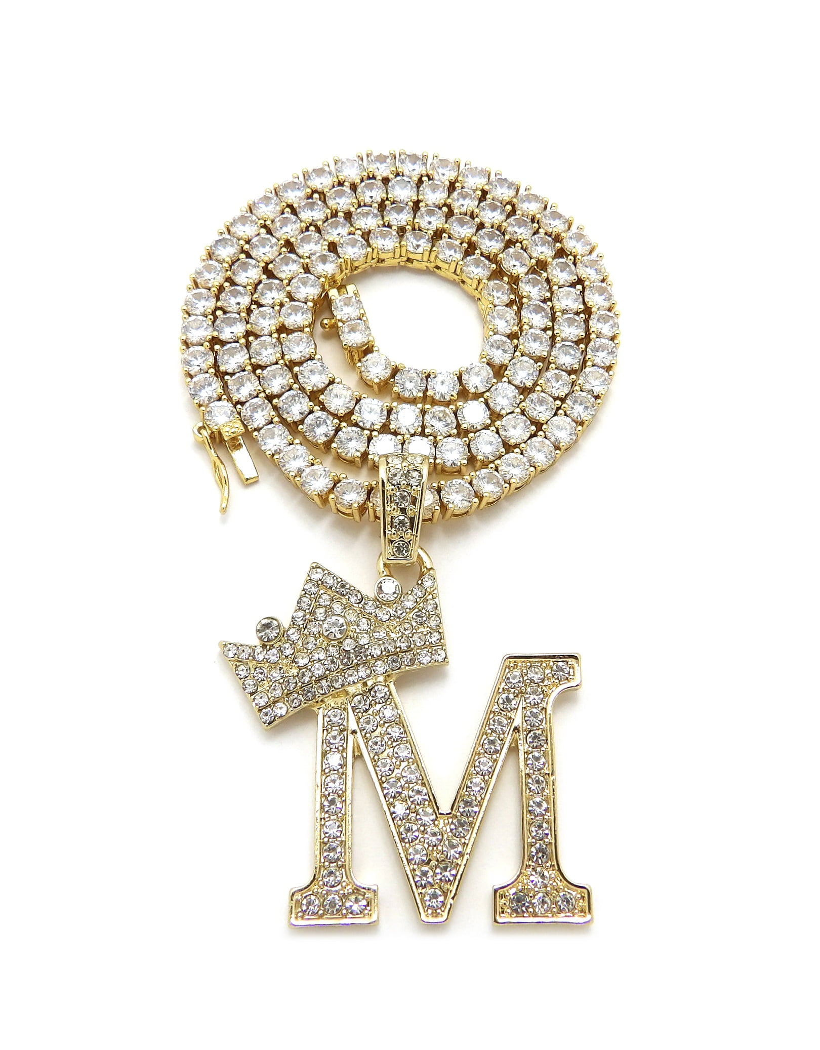 CZ Tennis Chain Hip Hop Necklace ( Gold 