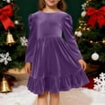thumbnail image 6 of Posijego Girls Velvet Dress for Christmas Party Big Girls Long Sleeve Bow Back Dress Vintage Princess Dresses, 6 of 7