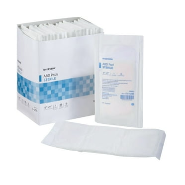McKesson White Sterile Abdominal Pads, 5 in x 9 in, 20 Count, 1 Pack
