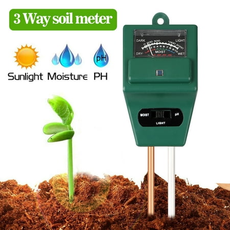 Soil PH Meter, Digital 3-in-1 Soil Test kit for Moisture/Sunlight & pH Testing with Probe Sensor for Home and Garden, Plants, Lawn, Farm, Herbs & Gardening Tools, Indoor/Outdoor