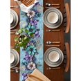 thumbnail image 2 of nqOlkjepod Spring Purple Flowers Table Runner 72 Inches Long Farmhouse Dress Scarves, Floral Mottled Teal Wall Retro Dining Tablerunner for Coffee Table/Kitchen Island/Party Décor, 18" x 72", 2 of 8