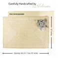 thumbnail image 3 of Glass Bead Embroidered Flower PlacematColor: CreamSet of 2Size: 12"x18", 3 of 9