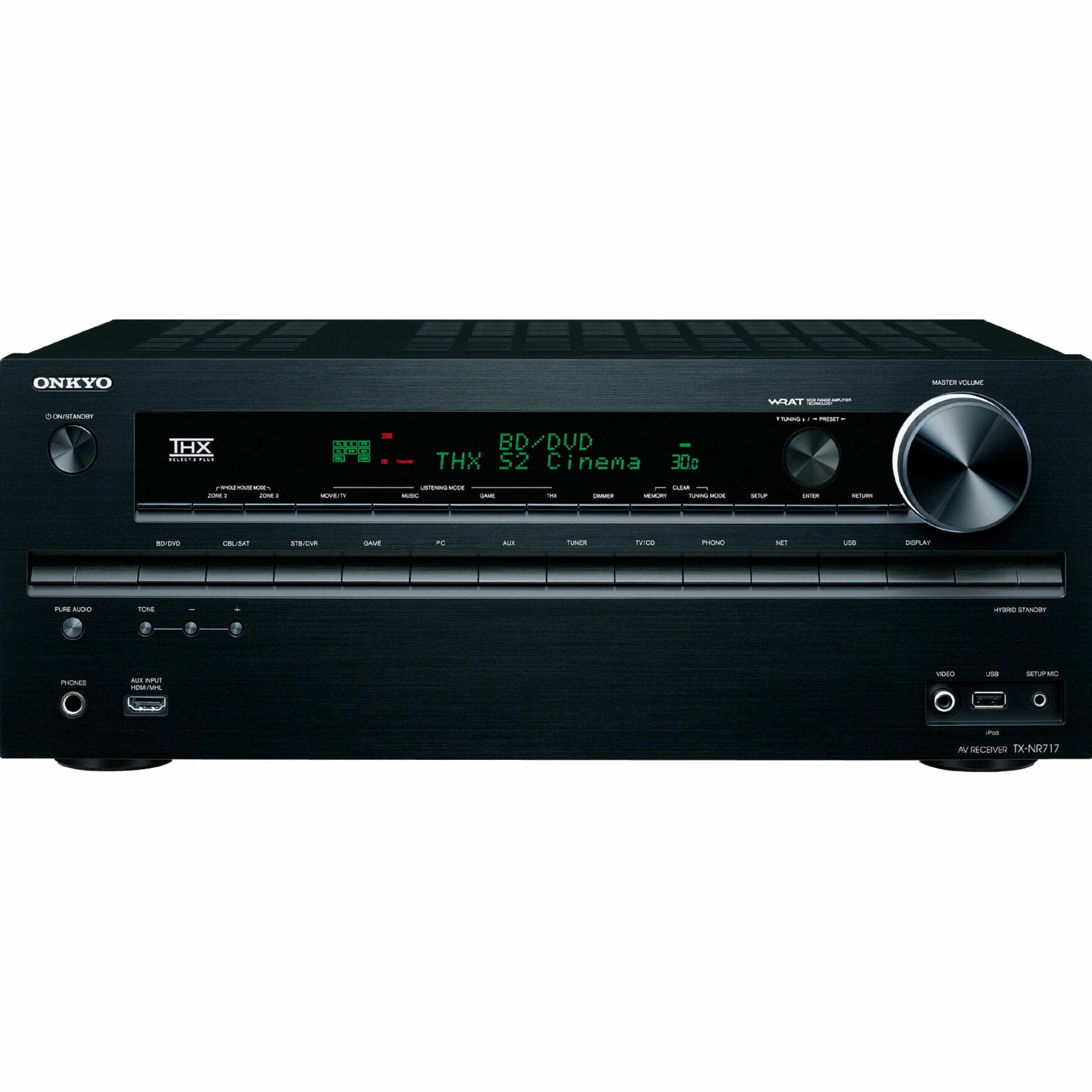 Onkyo TXNR717 3D Ready A/V Receiver, 7.2 Channel, Black