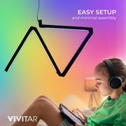 Vivitar Bendable RGB Corner Light Bar - 56 Inch LED Floor Lamp, Music Reactive, Remote Control for Gaming Room, Bedroom, Teen Room Decor & Night Light Ambience