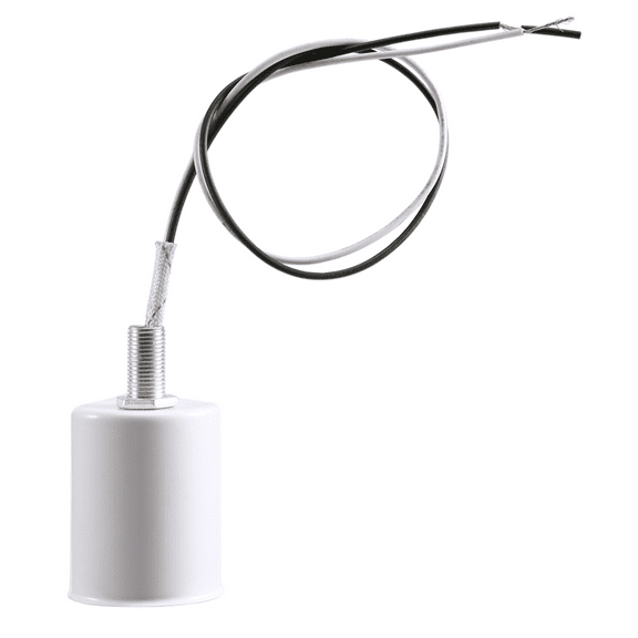 E27 Ceramic Screw Base Round LED Light Bulb Lamp Socket Holder Adapter metal With Wire White