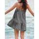 thumbnail image 4 of Vestido Wenrine, minivestido de verano a cuadros, para mujer, negro con bolsillos, 4 of 6