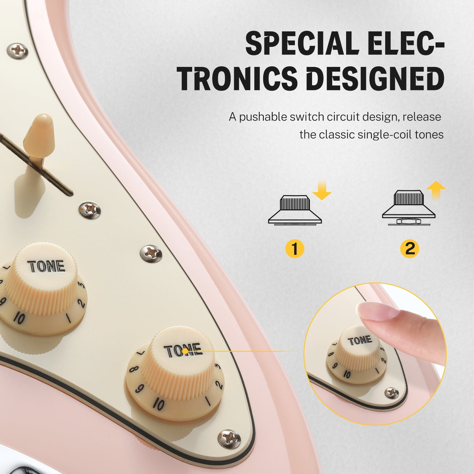 Donner 39" Electric Guitar, Solid Electronic Guitar for Beginner Intermediate, Pink