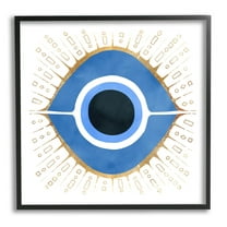 Stupell Industries Abstract Blue Evil Eye Symbol Graphic Art Black Framed Art Print Wall Art, Design by Ziwei Li