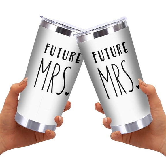 20 Oz Tumbler -Engagement Gifts for Couples - Mr And Mrs, Just Married, Newlywed Gift for The Bride, Bride to Be, Wedding Day Essentials