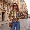 thumbnail image 6 of Plaid Shirts for Women Casual Flannel Long Sleeve Button Down Shirt, 6 of 9