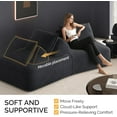 thumbnail image 5 of 139" Oversized Boneless Couch, Chenille Curved Sofa, Minimalist Modular Sectional Sofa Set with Removable Backrests, 3 Pillows, Deep Seat, Modern Couches for Living Room, Bedroom, Dark Gray, 5 of 9