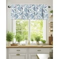 thumbnail image 2 of Curtain Valance for Windows,Blue Leaf Seamless Kitchen Valances Rod Pocket Short Curtains,Fern Maidenhair Rainforest Leaves Window Treatment Panel for Bedroom Bathroom 60"x18", 2 of 7