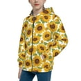 thumbnail image 2 of Kdxio Sunflowers Pattern Kids Boys Girls Zip Up Hoodie 3D Printed Hooded Sweatshirt Hoody Coat with Pocket 7-12 Y-Small, 2 of 6