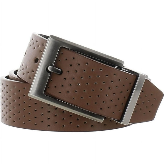 Alfani Mens Faux Leather Perforated Reversible Belt M 34-36