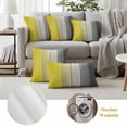 thumbnail image 5 of Yellow Gray Ombre Outdoor Pillow Covers 24x24 Set of 2, Waterproof Patio Throw Pillowcase Protectors, Vintage Country Wooden Square Decorative Pillow Shams Cushion Covers for Seat Bed Couch Sofa, 5 of 8