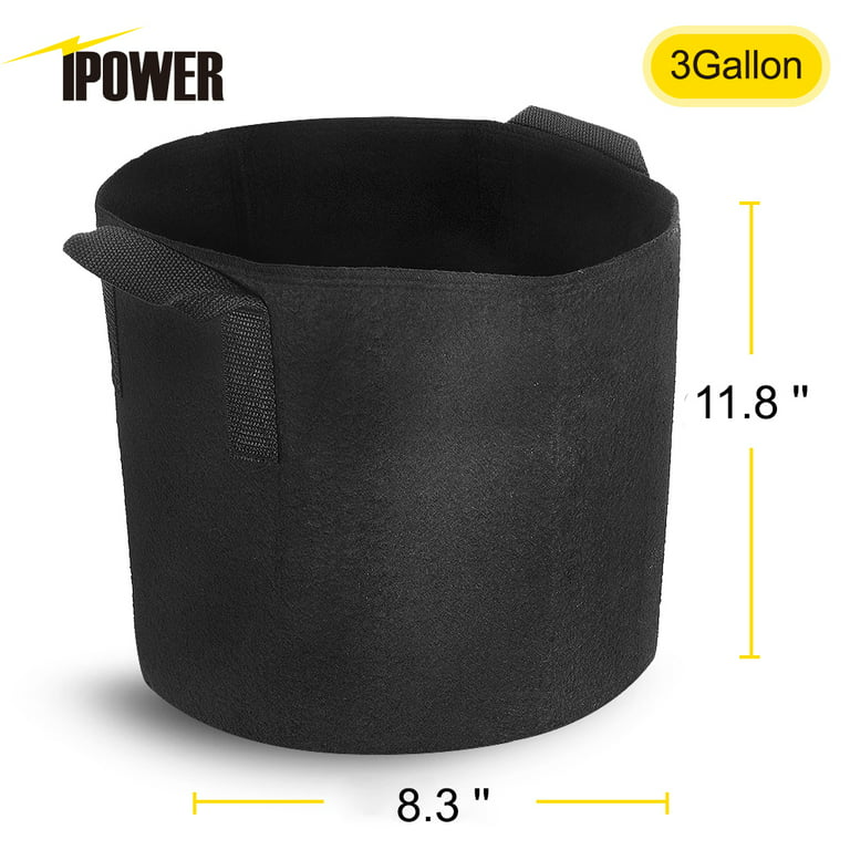 3 Pack Grow Bags Fabric Pots Root Pouch w/ Handle Planting Container 3-15  Gallon
