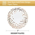 thumbnail image 3 of Rose Gold Dots Party Paper Plates, 50 PCS Disposable Party Supplies Dessert Paper Plates for Birthday,Wedding Birdal Christmas Baby Shower (7 inches), 3 of 7