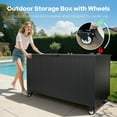 thumbnail image 2 of GONICHA 150 Gallon Outdoor Storage Box with Swivel Wheels,Waterproof Deck Box with Lid for Patio Furniture, Garden Tools, Outdoor Cushion,Black, 2 of 7