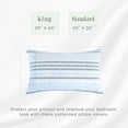 thumbnail image 2 of Elegant Comfort Ultra Soft Set of 2 Striped Pint Pillowcases - 1500 Series Hotel Quality Microfiber, Soft and Smooth Envelope Closure 2-Piece Pillow Covers - King, Traci Aqua, 2 of 9