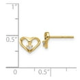 thumbnail image 2 of 14k Gold AA Diamond Heart Post Earrings, 2 of 2
