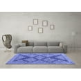 thumbnail image 3 of Ahgly Company Machine Washable Indoor Square Abstract Blue Modern Area Rugs, 8' Square, 3 of 4